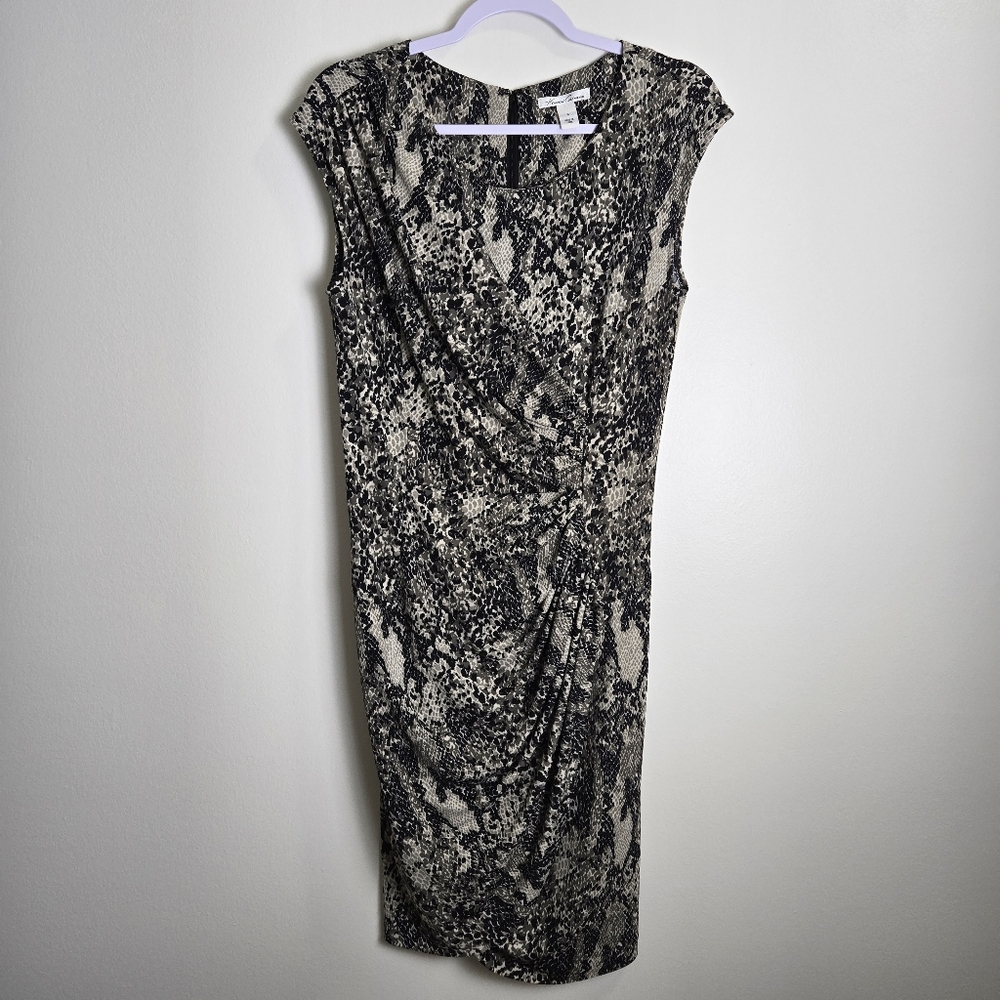 VTG Kenneth Cole Snakeskin Gathered Career Party Midi Dress 6